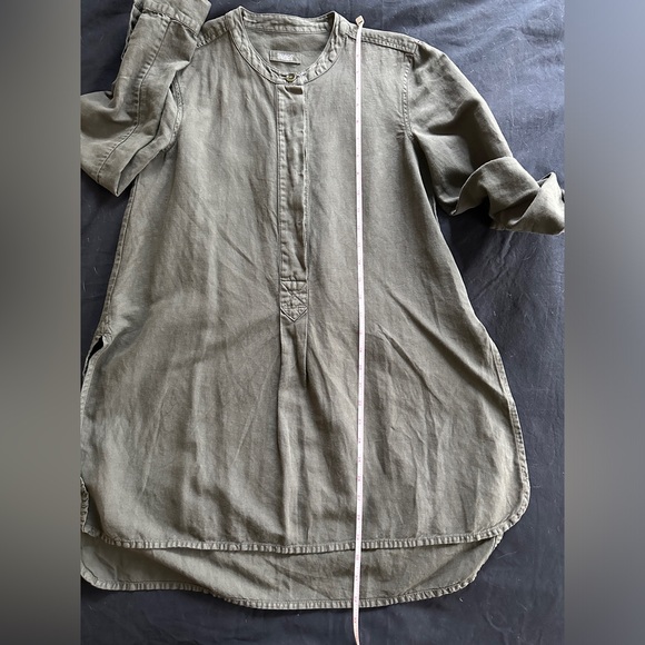 TOAST UK Elena Cotton Linen Tunic Shirt uk size 8/us 4 dark olive green khaki - Picture 5 of 10